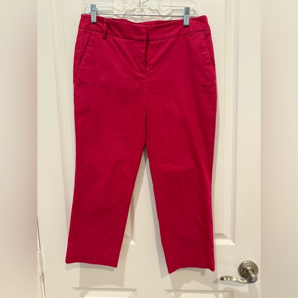 Dalia Vibrant Pink Ankle Pants, Size 6